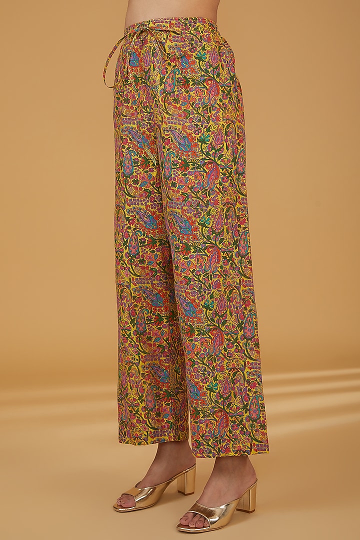 Red Chanderi Silk Mirror Embroidered Tunic Set by Debyani at Pernia's Pop Up Shop