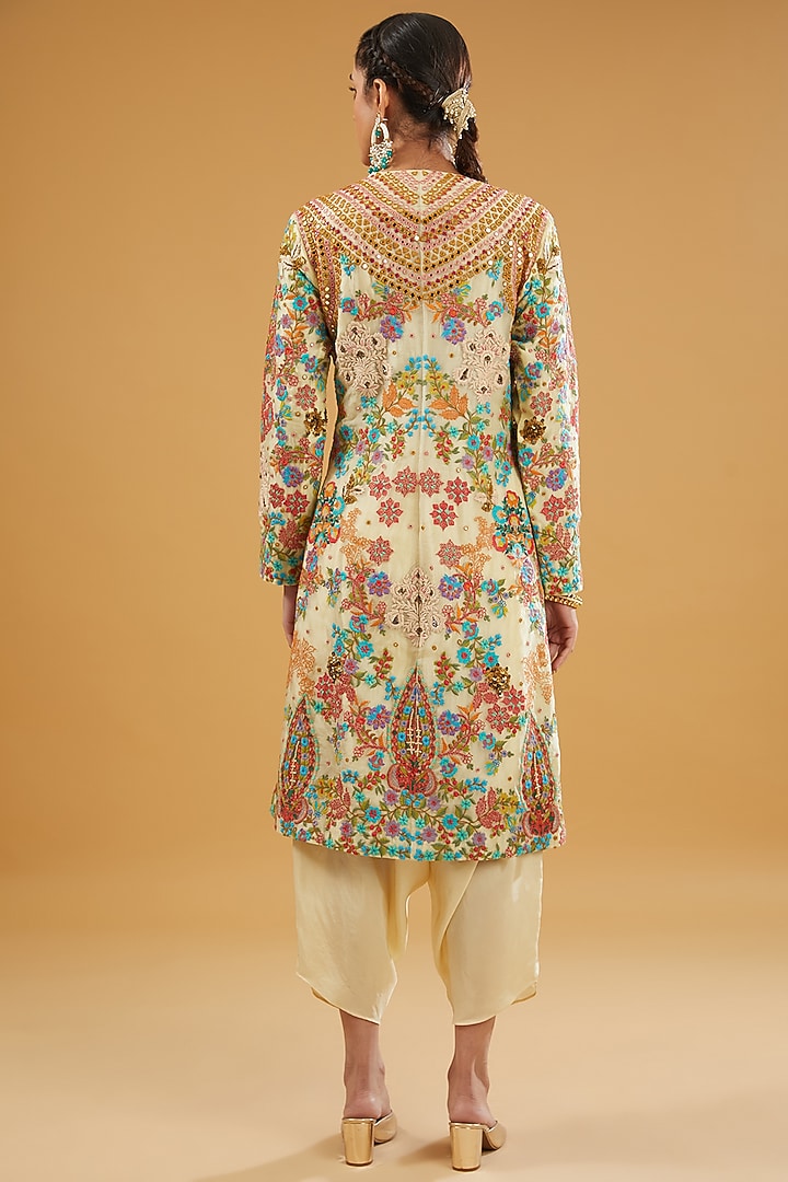 Multi-Colored Organza Mirror Work Kurta Set by Debyani at Pernia's Pop Up Shop