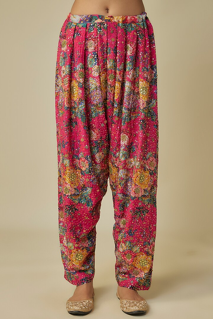 Yellow Silk Hand & Machine Embroidered Kurta Set by Debyani at Pernia's Pop Up Shop