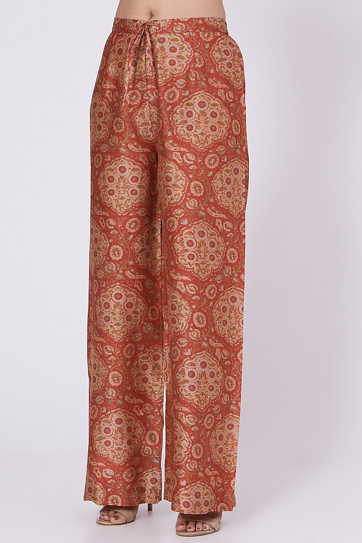 Red Kalidar Kurta Set by Debyani at Pernia's Pop Up Shop