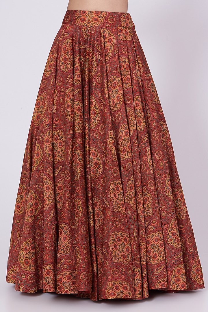 Red Printed Wedding Lehenga Set by Debyani at Pernia's Pop Up Shop