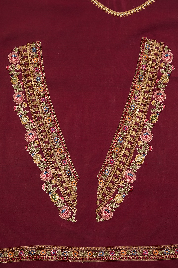 Red Organza Printed Reception Saree Set by Debyani at Pernia's Pop Up Shop