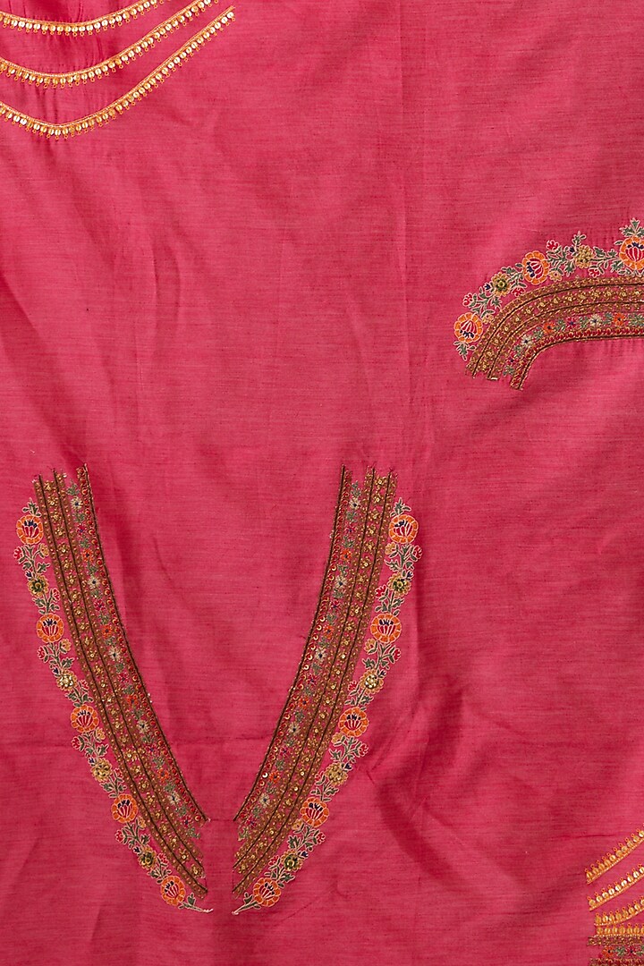 Pink Organza Floral Printed Reception Saree Set by Debyani at Pernia's Pop Up Shop