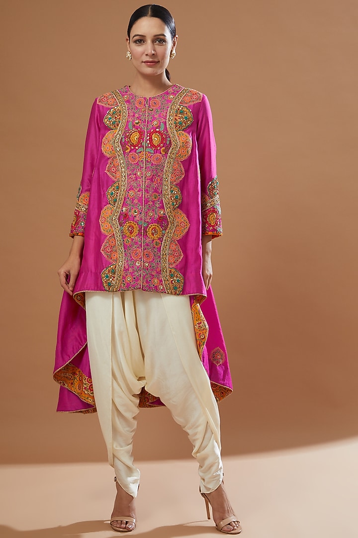 Rani Pink Trail Jacket Set by Debyani at Pernia's Pop Up Shop