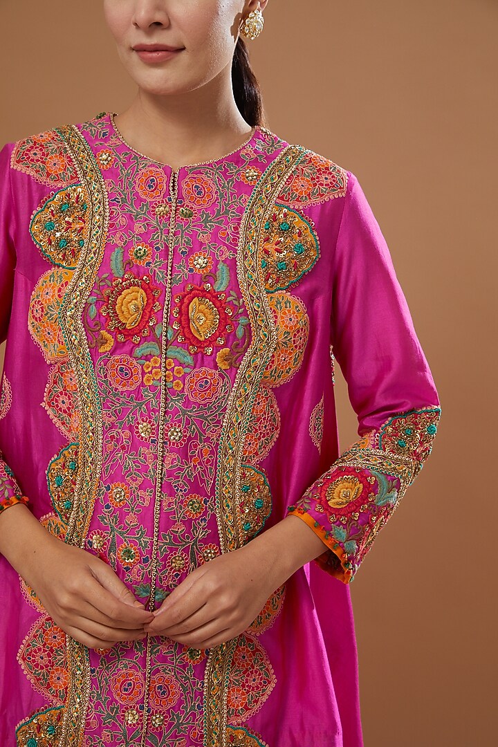 Rani Pink Trail Jacket Set by Debyani at Pernia's Pop Up Shop