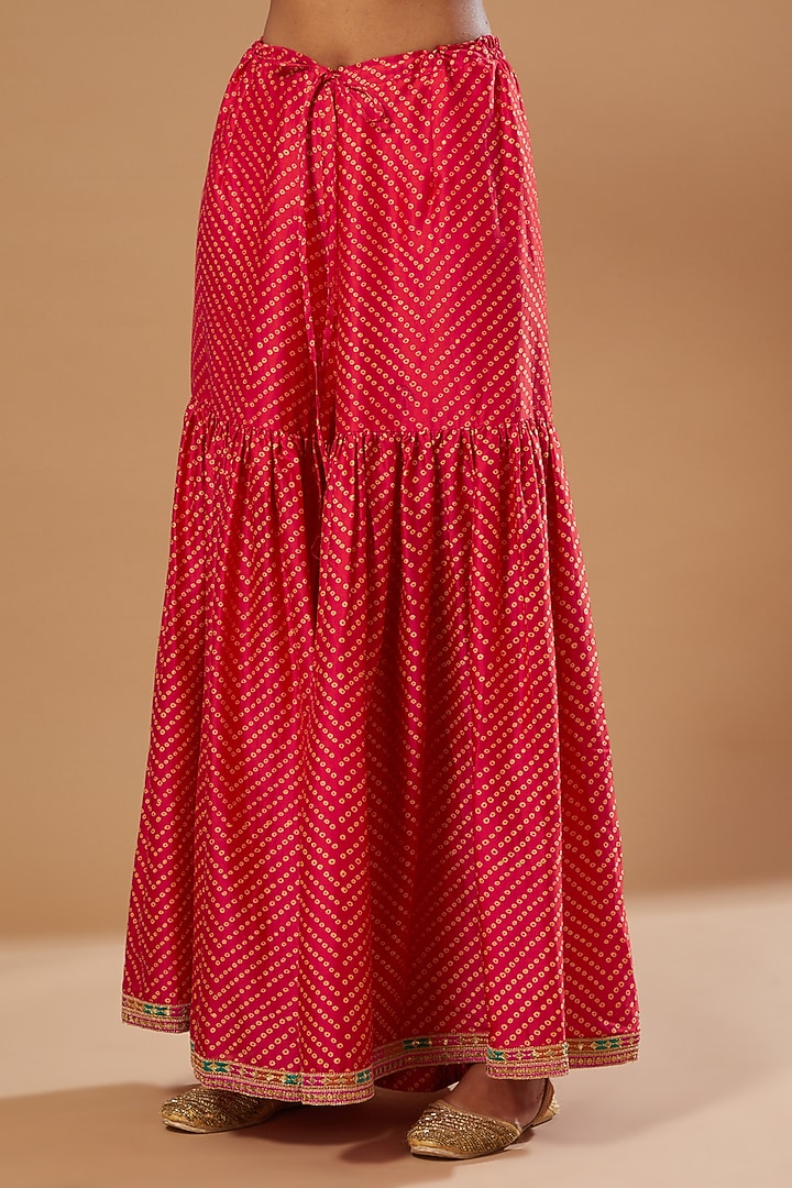 Red Silk Chanderi Bridal Sharara Set by Debyani at Pernia's Pop Up Shop