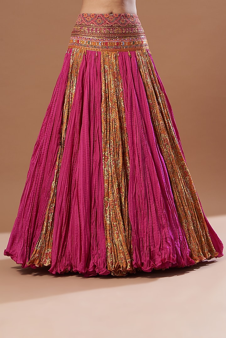 Pink Chanderi Skirt Set by Debyani at Pernia's Pop Up Shop