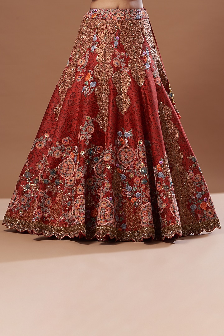 Magenta Chanderi Bridal Lehenga Set by Debyani at Pernia's Pop Up Shop