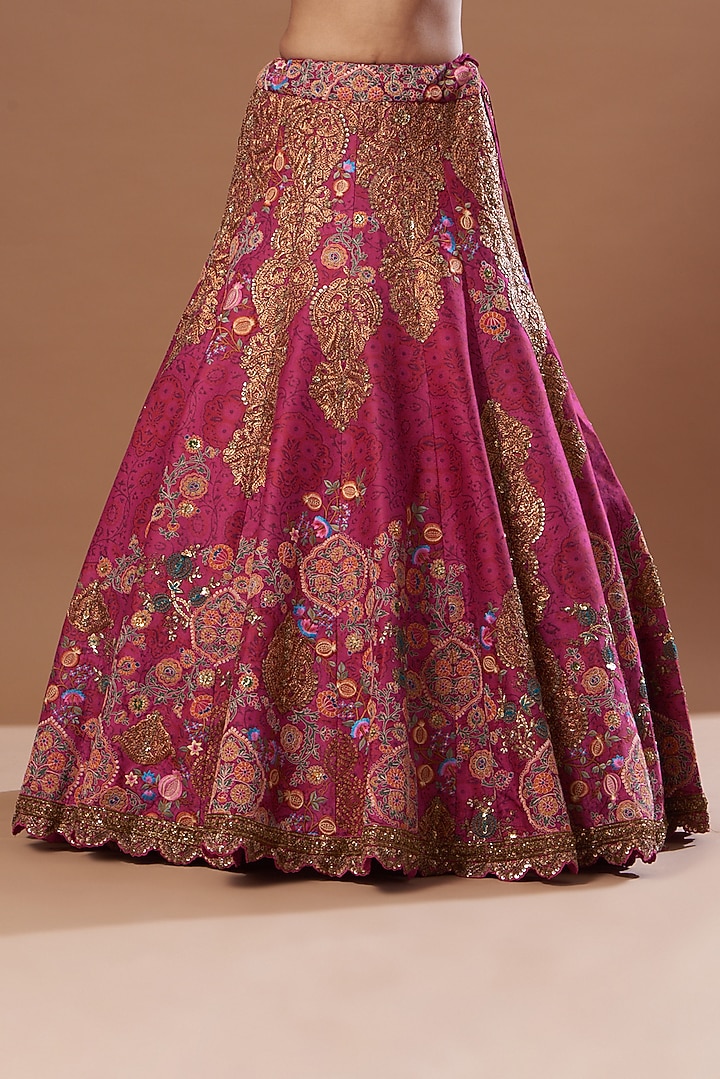 Red Chanderi & Mulmul Bridal Lehenga Set by Debyani at Pernia's Pop Up Shop