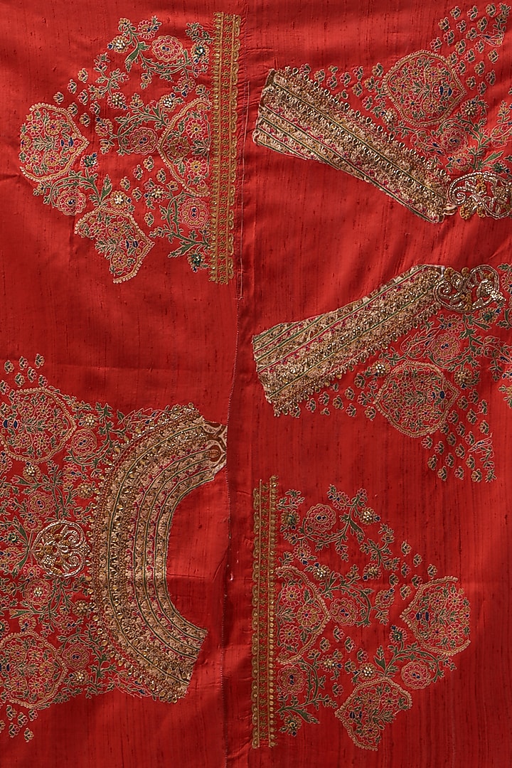 Mustard Habutai Silk Reception Saree Set by Debyani at Pernia's Pop Up Shop