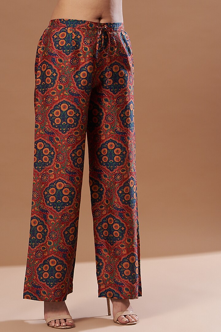 Red Cotton Silk Kurta Set by Debyani at Pernia's Pop Up Shop