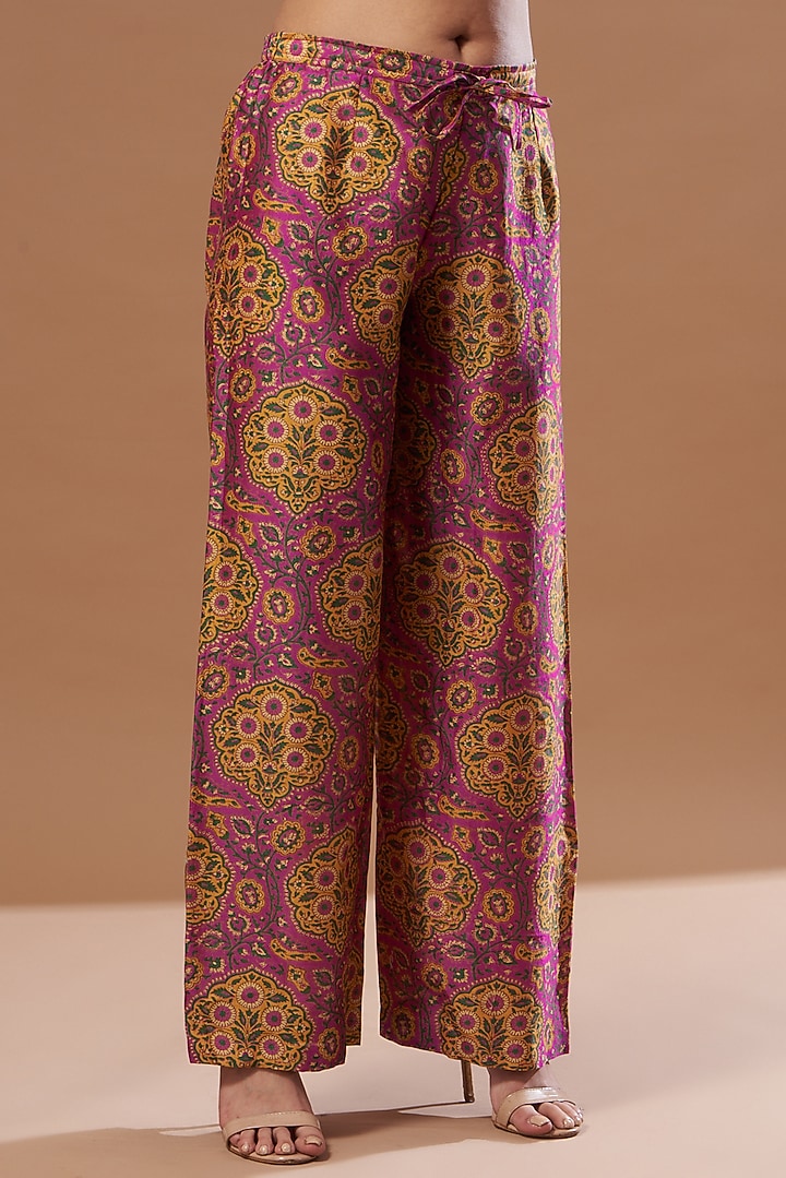 Pink Cotton Silk Kurta Set by Debyani at Pernia's Pop Up Shop