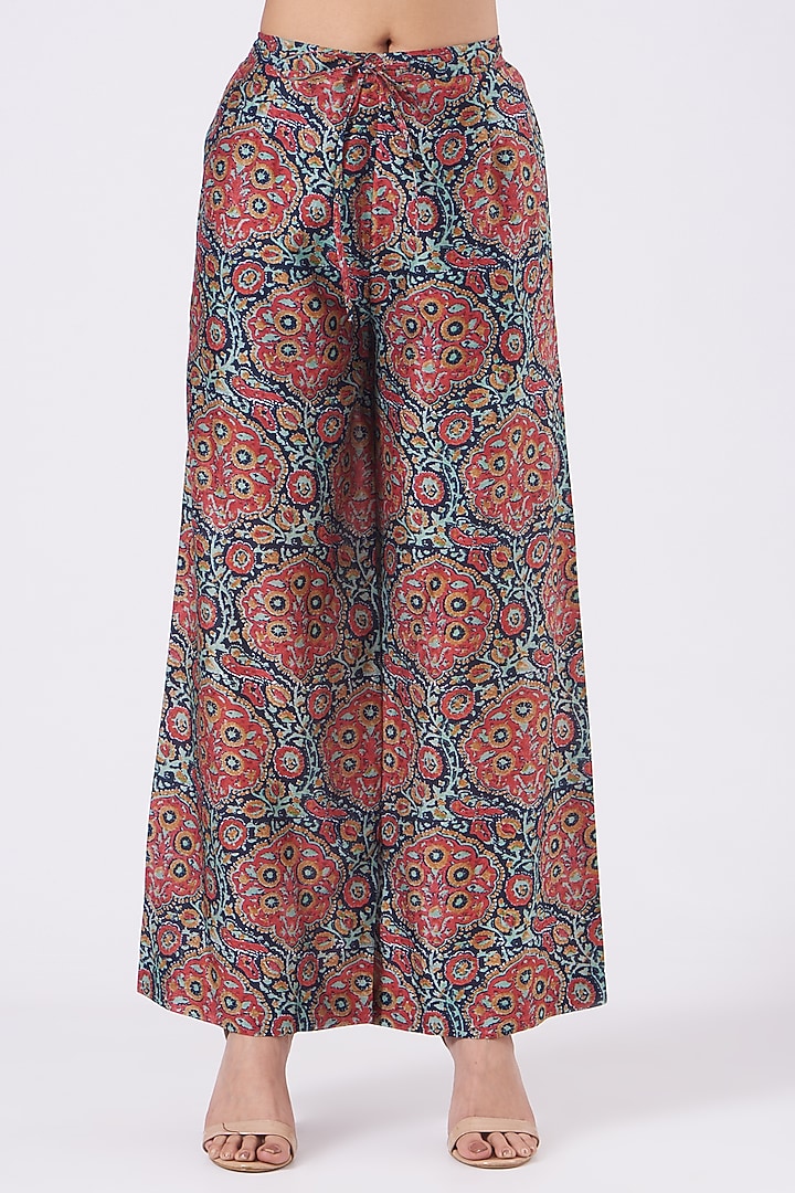 Blue Chanderi Kalidar Kurta Set by Debyani at Pernia's Pop Up Shop