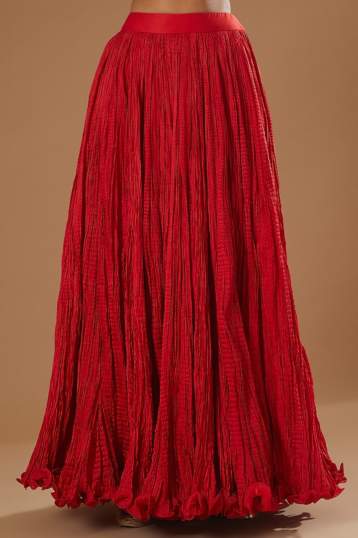 Red Organza Jacket Set by Debyani at Pernia's Pop Up Shop