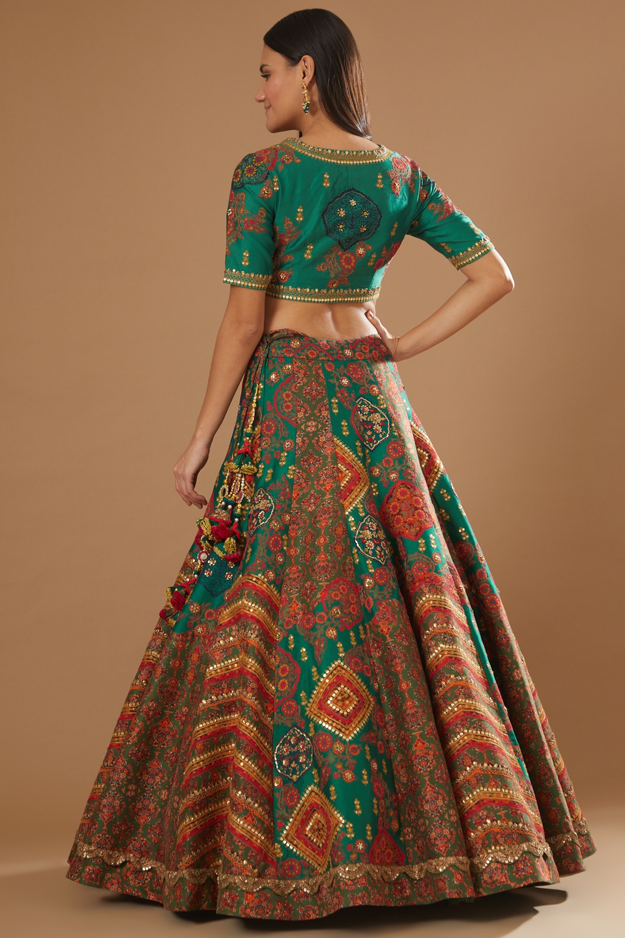 Rama Green Designer Modern Art Printed Lehenga Choli