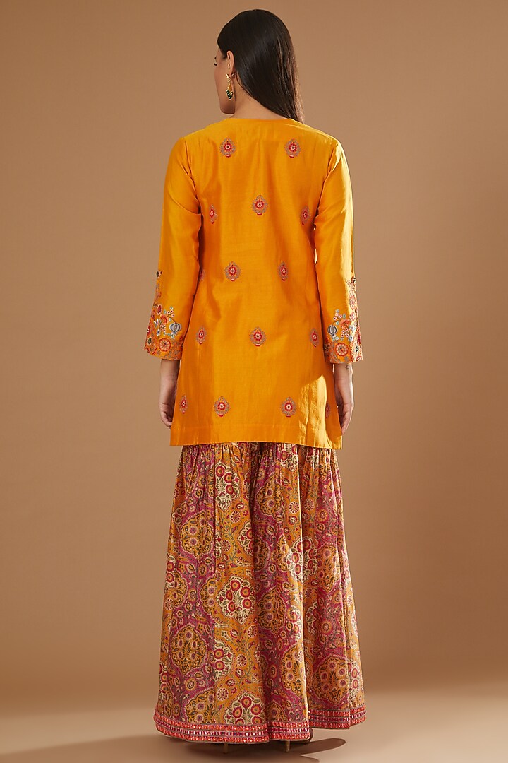 Magenta Printed Bridal Sharara Set by Debyani at Pernia's Pop Up Shop