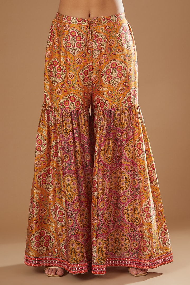 Magenta Printed Bridal Sharara Set by Debyani at Pernia's Pop Up Shop