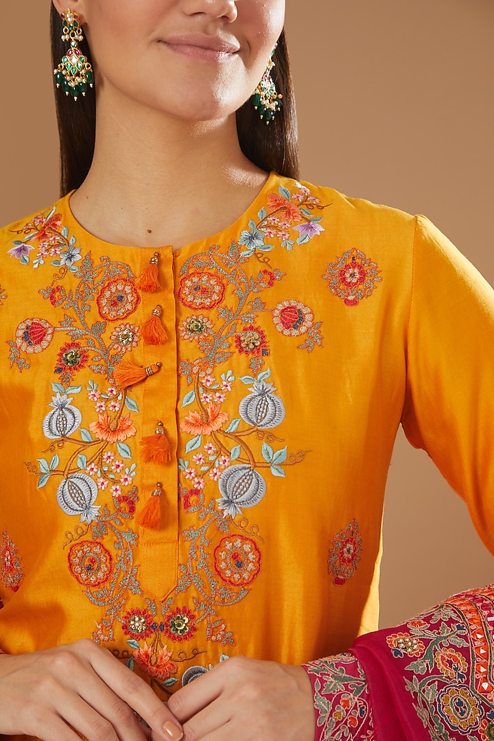 Magenta Printed Bridal Sharara Set by Debyani at Pernia's Pop Up Shop