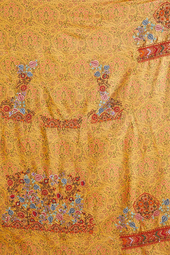 Mustard Organza Reception Saree Set by Debyani at Pernia's Pop Up Shop