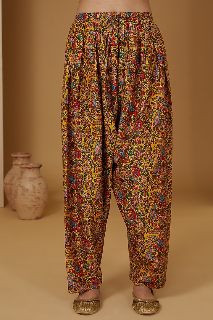 Mustard Velvet Kaftan Set by Debyani at Pernia's Pop Up Shop