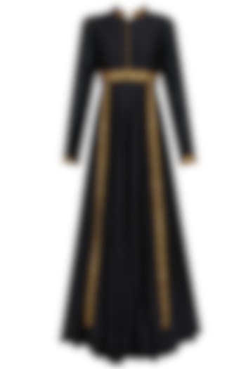 Black sequins embroidered kalidaar kurta set available only at Pernia's Pop Up Shop.