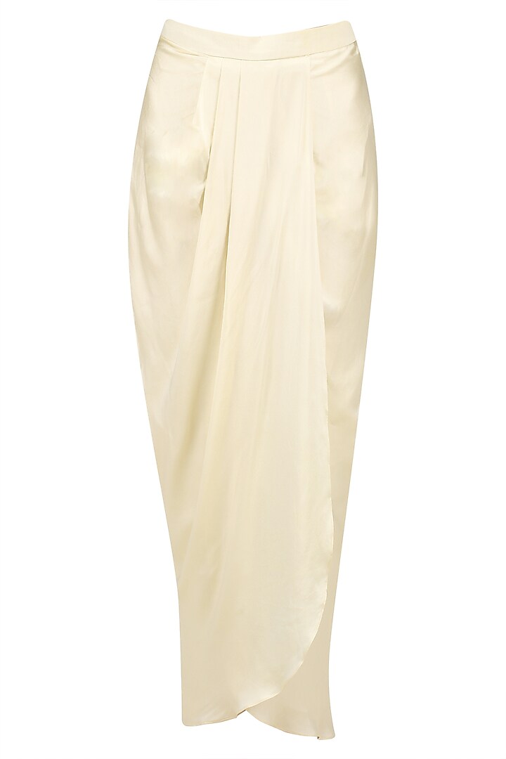 Golden sequins embroidered kaftan top and ivory dhoti skirt set available only at Pernia's Pop Up Shop.