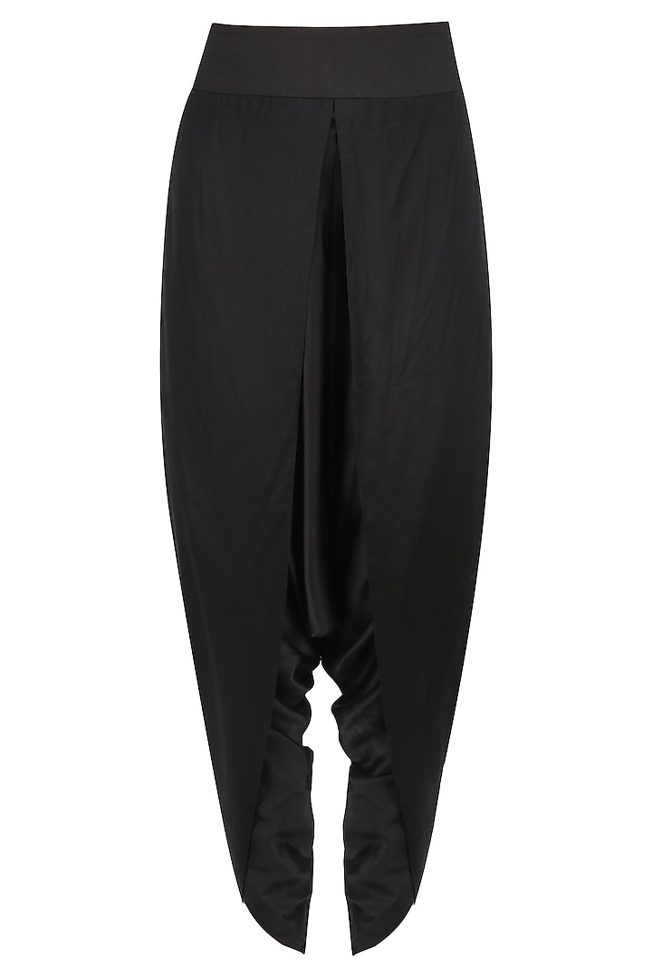 Black chakri printed trail jacket and dhoti pants set available only at Pernia's Pop Up Shop.