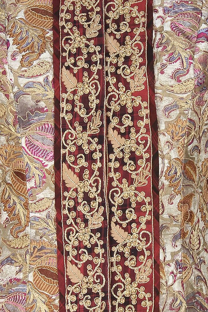 Pink printed and embroidered sherwani kurta with cape and gathered pants available only at Pernia's Pop Up Shop.