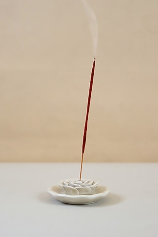 Pearl White Ceramic Incense Stick Holder by Ddevcraft