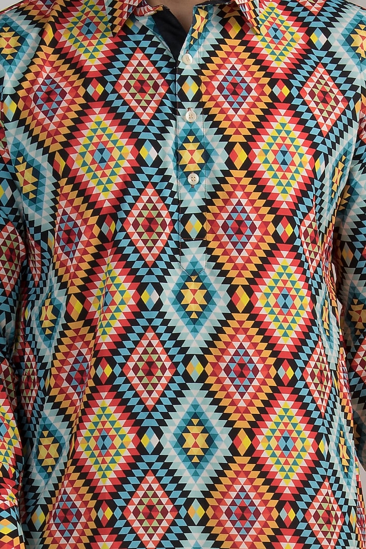 Sky Blue Digital Printed Kurta by Devanshi Didwania at Pernia's Pop Up Shop