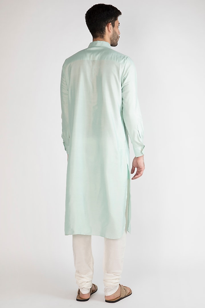 Sky Blue Shirt Kurta With Pants by Devanshi Didwania at Pernia's Pop Up Shop