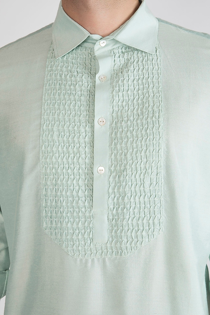 Sky Blue Shirt Kurta With Pants by Devanshi Didwania at Pernia's Pop Up Shop