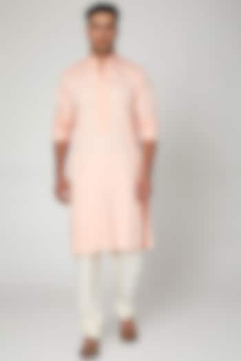 Pink Anchor Patti Kurta Set by Devanshi Didwania