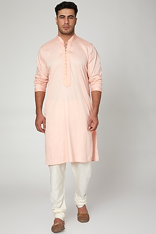 Pink Anchor Patti Kurta Set by Devanshi Didwania