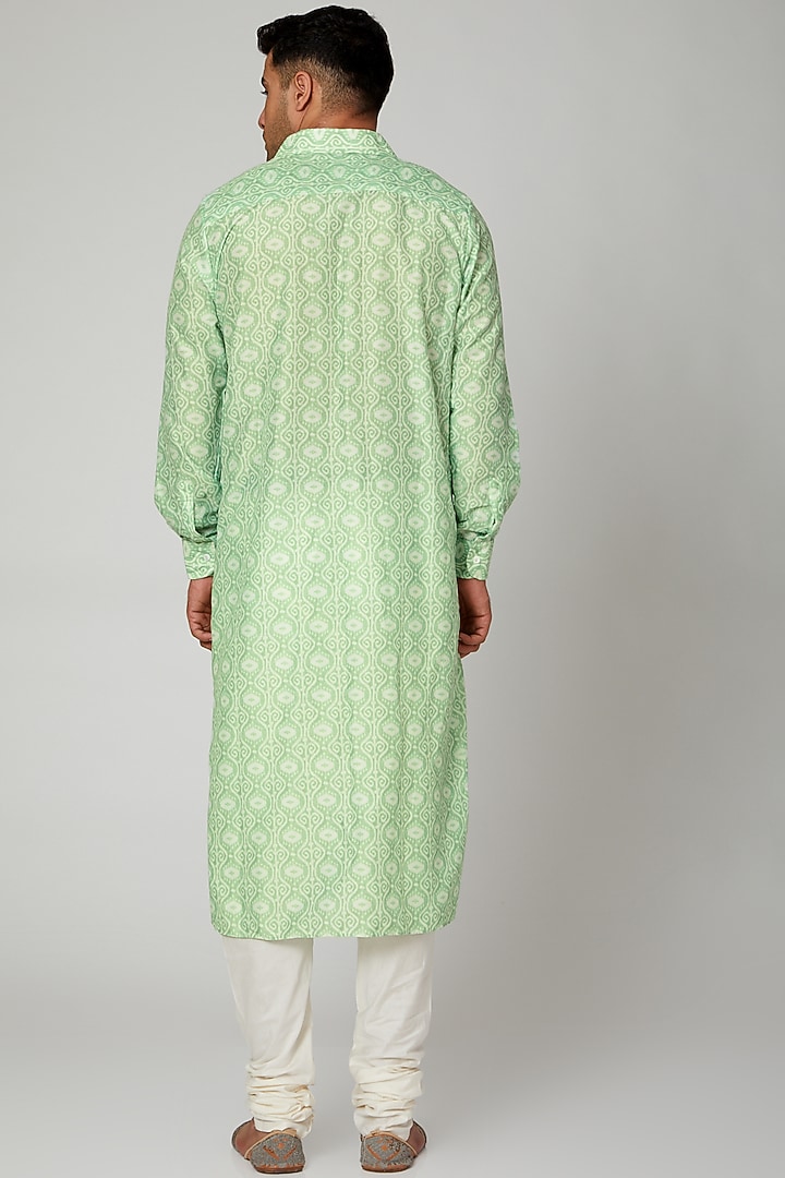 Green Printed Shirt Kurta by Devanshi Didwania at Pernia's Pop Up Shop