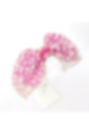 Pink Organza Embroidered Hairband by Diya Aswani at Pernia's Pop Up Shop