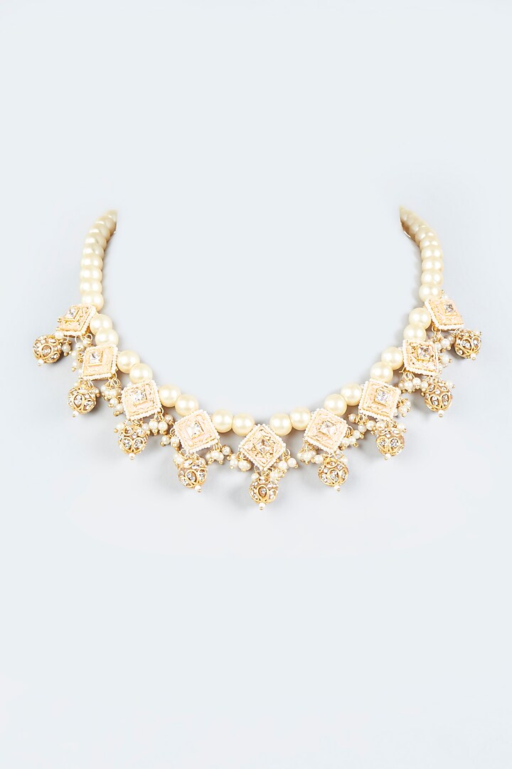Gold Finish American Diamond Necklace by Dugran By Dugristyle at Pernia's Pop Up Shop