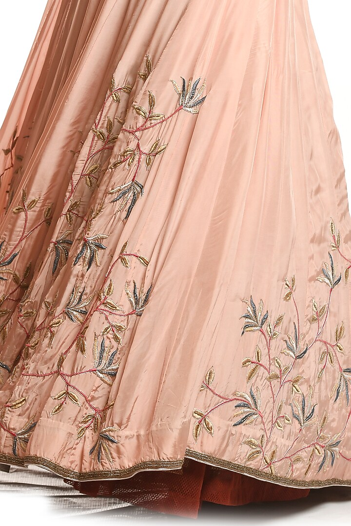 Powder Pink Embroidered Skirt Set by Debarun at Pernia's Pop Up Shop