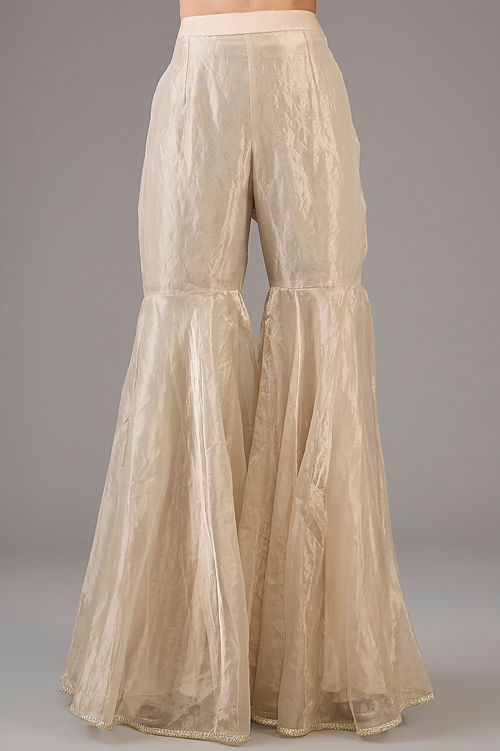 Silver Tissue Bridal Sharara Set by Devika Bhayana at Pernia's Pop Up Shop
