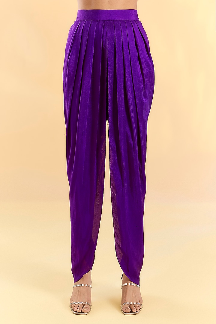 Purple Organza Hand & Machine Embroidered Kurta Set by Devika Bhayana at Pernia's Pop Up Shop