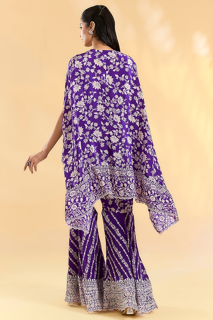 Purple Crepe Gharara Set by Devika Bhayana at Pernia's Pop Up Shop