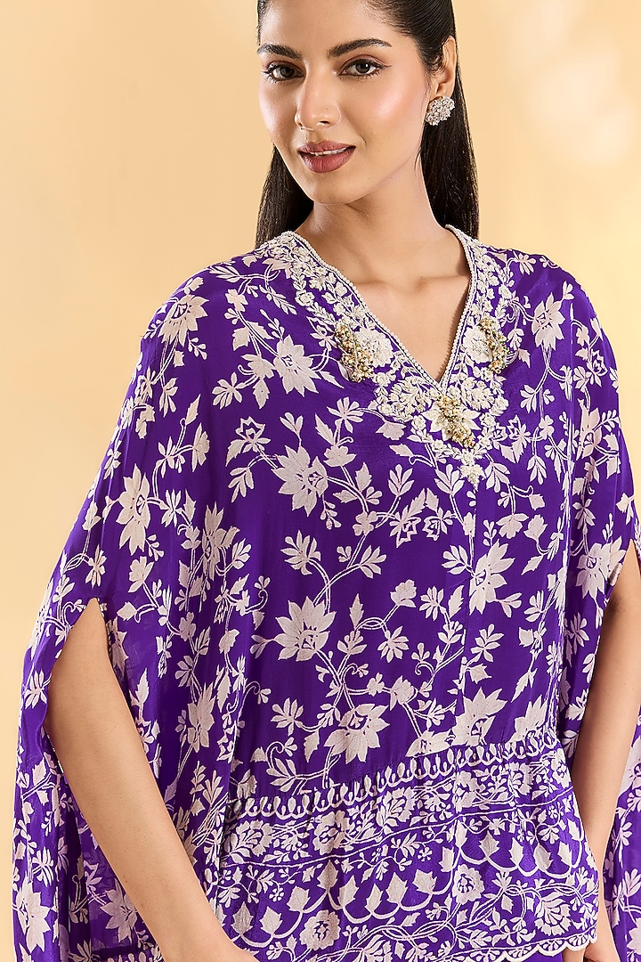 Purple Crepe Gharara Set by Devika Bhayana at Pernia's Pop Up Shop
