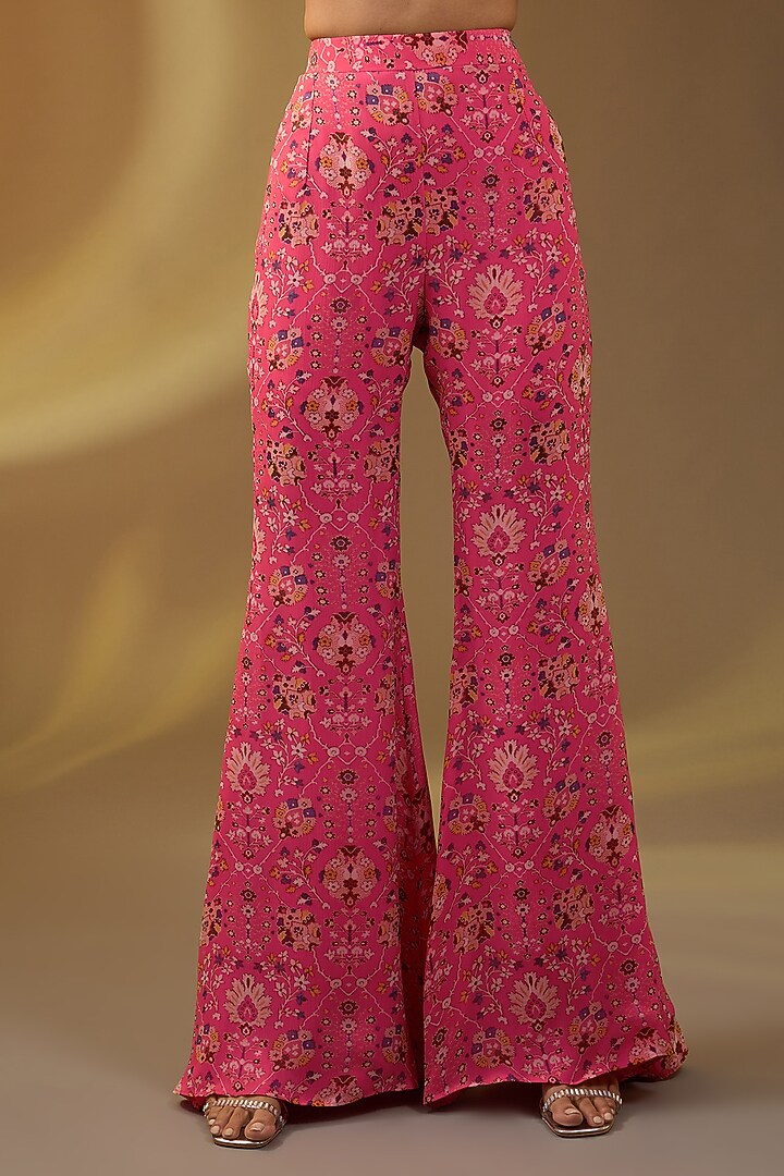 Pink Chiffon Floral Printed Co-Ord Set by Devika Bhayana at Pernia's Pop Up Shop