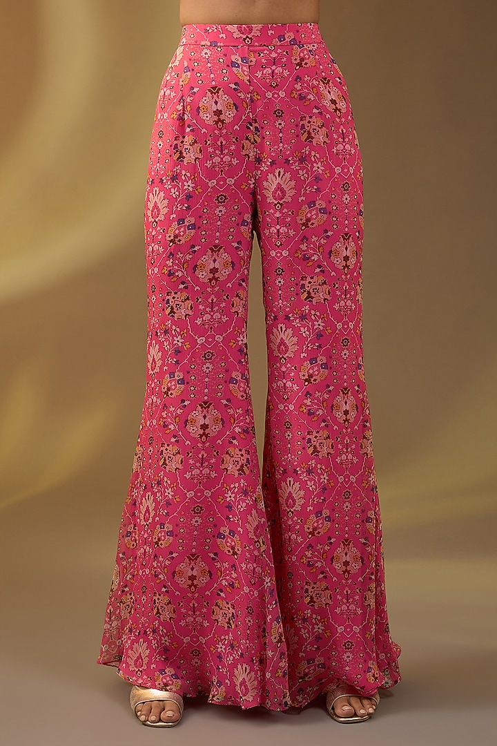 Pink Chiffon Printed Co-Ord Set by Devika Bhayana at Pernia's Pop Up Shop