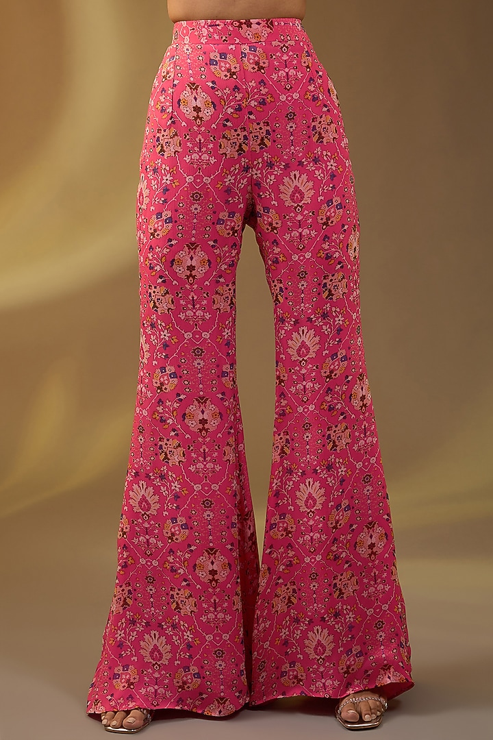 Pink Chiffon Printed Co-Ord Set by Devika Bhayana at Pernia's Pop Up Shop