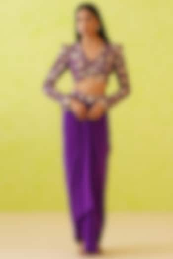 Purple Sheesha Crepe Dhoti Set by Deepika Chadha at Pernia's Pop Up Shop