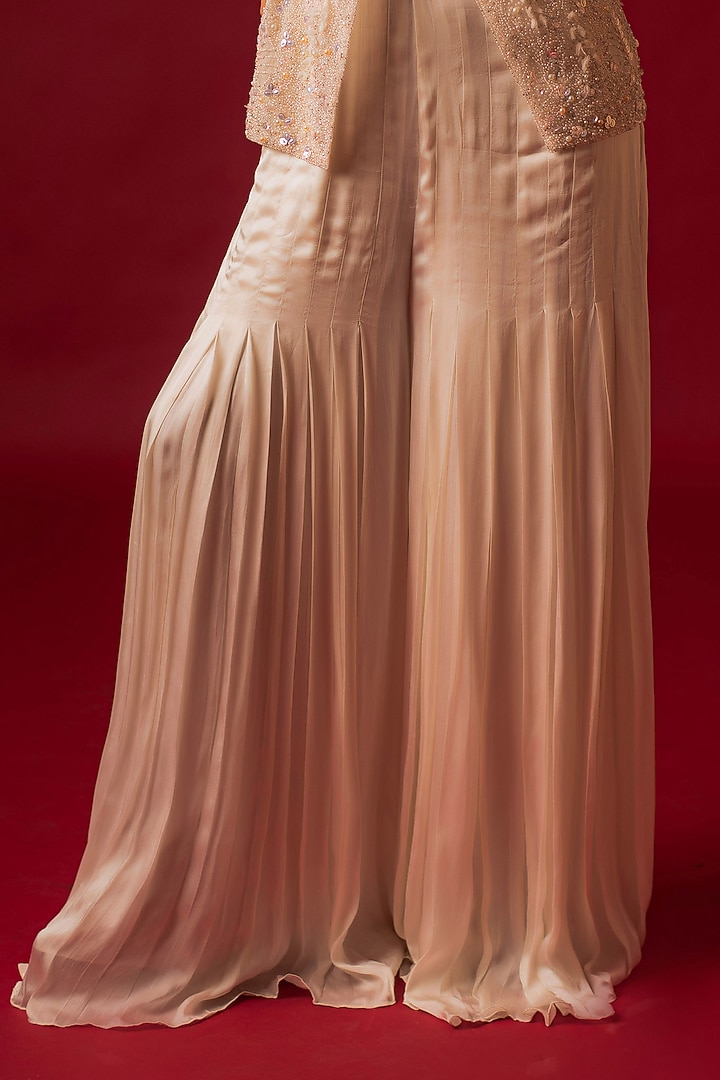 White Viscose & Satin Jumpsuit With Jacket by December at Pernia's Pop Up Shop