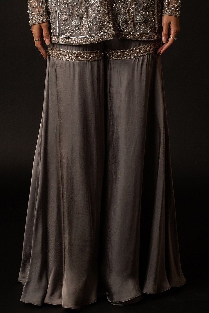 Grey Satin Pant Set by December at Pernia's Pop Up Shop