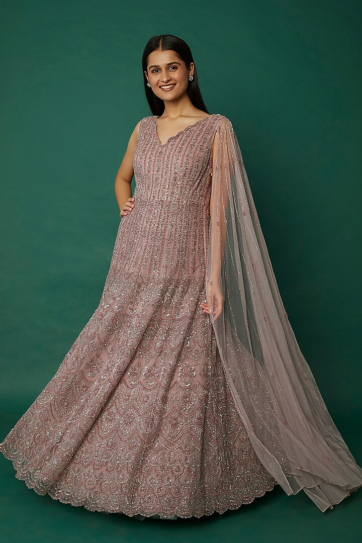 Mauve Net Gown by December