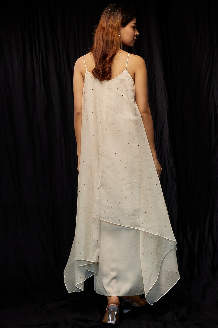 Ivory Chanderi Slip Summer Dress by Deep thee at Pernia's Pop Up Shop